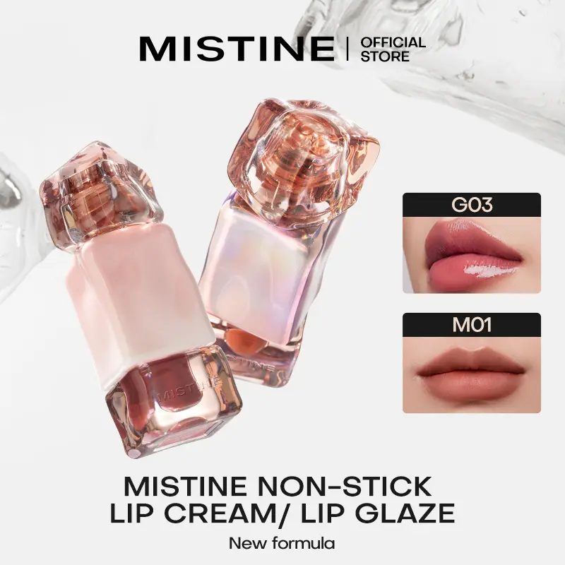 MISTINE Thai Latte Juicy Lip Gloss Geléia labial hidratante de longa duração, sensação leve não pegajosa