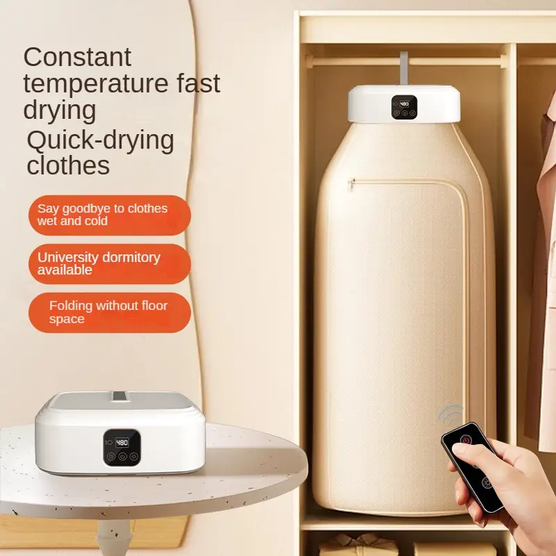 Portátil dobrado secador de roupas elétrico controle remoto multifuncional máquina secadora mintravel quente secador de lavanderia com timinghome